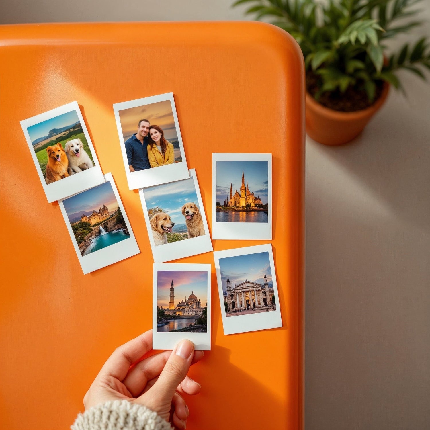 Mini Polaroid fridge magnets