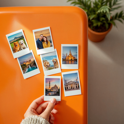 8 Mini polaroid fridge magnets